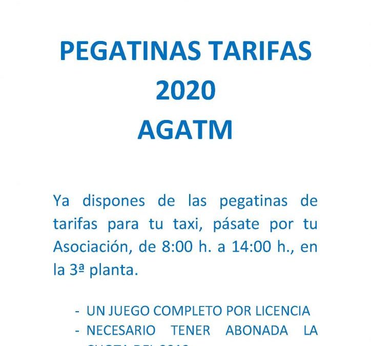PEGATINAS TARIFAS 2020