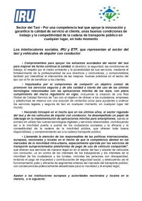 La organizaciones nacionales consiguen el pronunciamiento favorable a nuestro sector del taxi frente a UBER