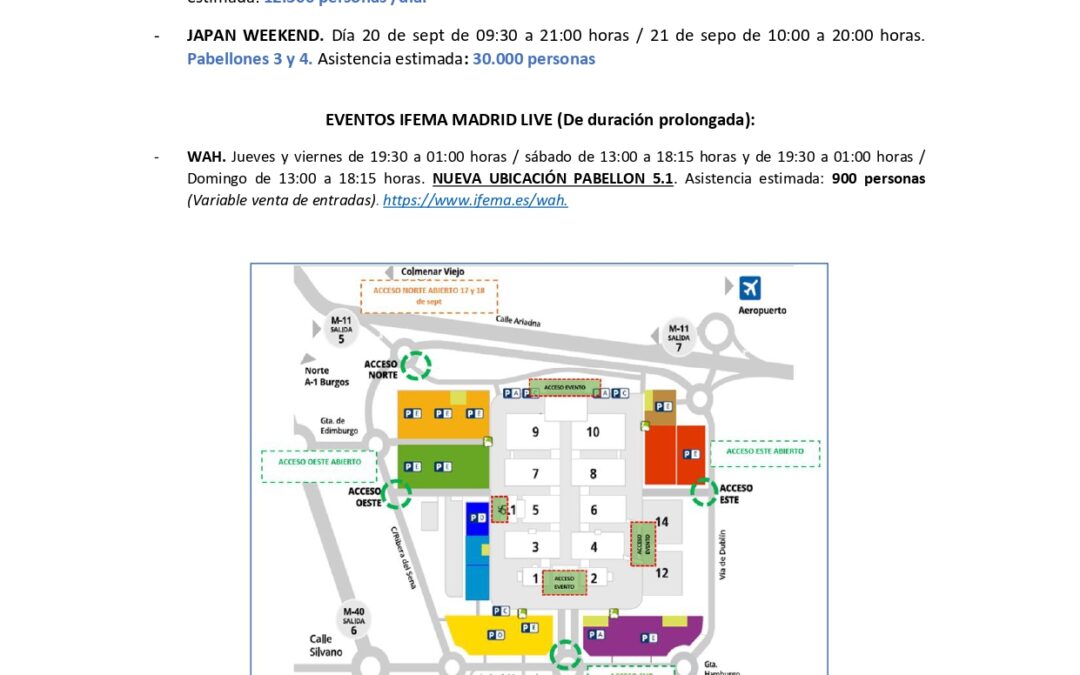 EVENTOS DE IFEMA DEL 16 al 21 DE SEPTIEMBRE
