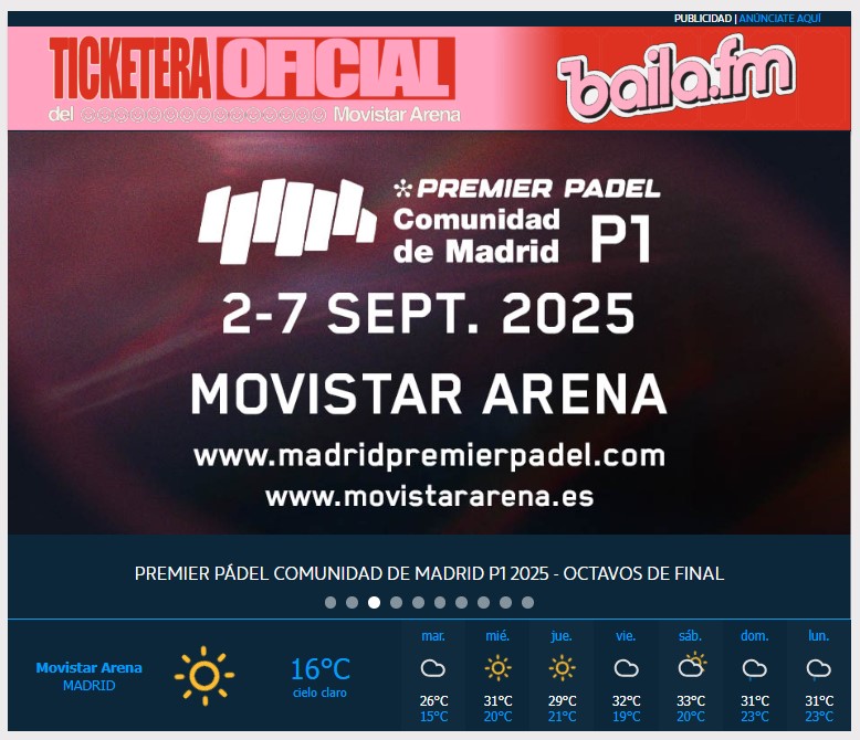EL PREMIER PADEL COMUNIDAD DE MADRID VUELVE A REUNIR A LOS MEJORES JUGADORES DEL MUNDO EN EL MOVISTAR ARENA DEL 2 AL 7 DE SEPTIEMBRE