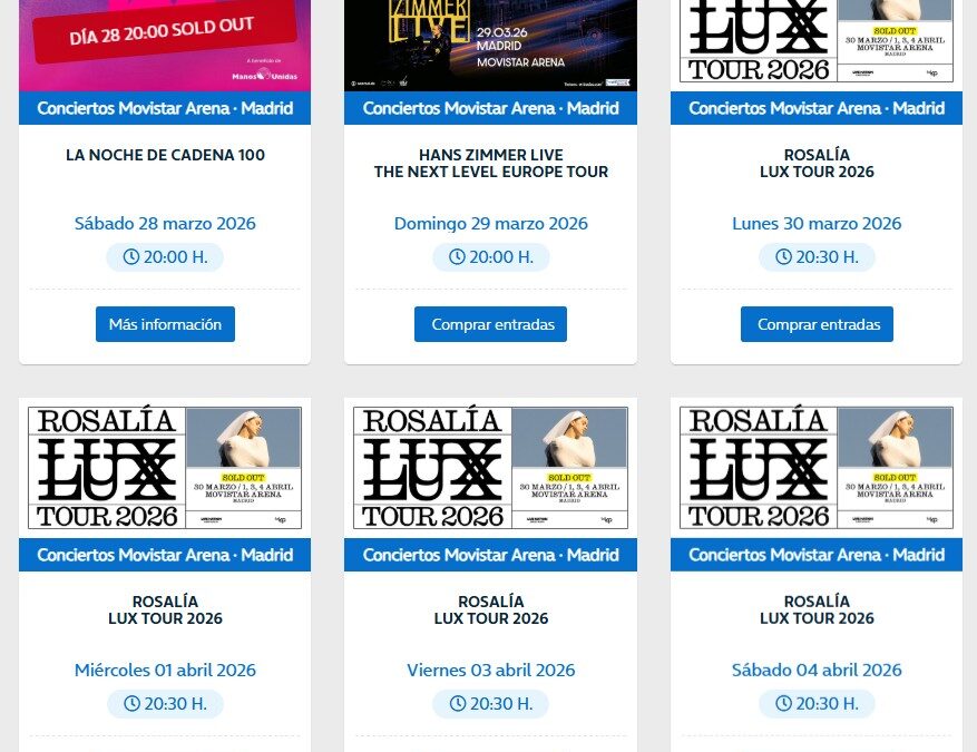 CONCIERTOS, CITAS DEPORTIVAS Y CULTURALES. ATENTOS A TODOS LOS EVENTOS DEL FIN DE SEMANA Y SUS HORARIOS