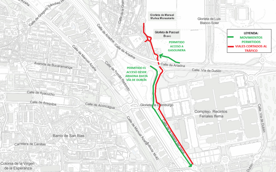 CORTES DE TRÁFICO CON MOTIVO DE OBRAS Y REALIZACIÓN DE UNA PRUEBA EN EL CIRCUITO MADRING FÓRMULA 1